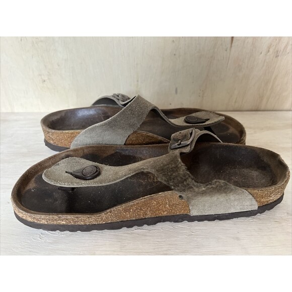 Birkenstock Womens Gizeh Size 38 US 7.5 approx shoe Sandal Cork Floor - Picture 7 of 14